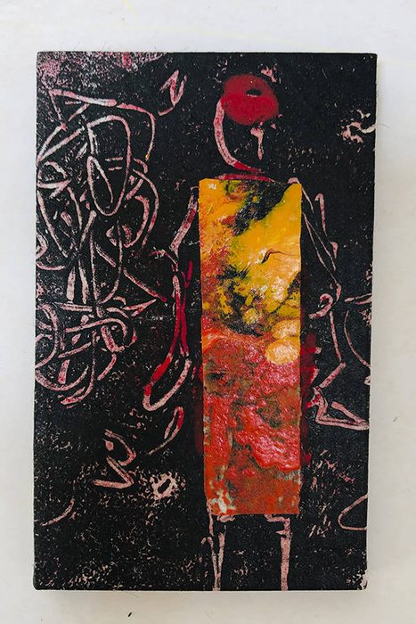 Holzschnitt-Collage von Anneliese Hirschvogl