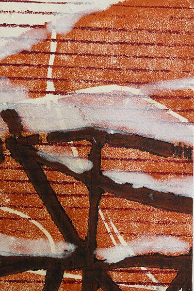Holzschnitt-Collage von Anneliese Hirschvogl