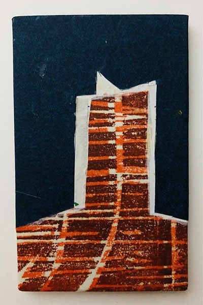 Holzschnitt-Collage von Anneliese Hirschvogl