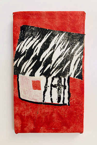 Holzschnitt/Collage von Anneliese Hirschvogl