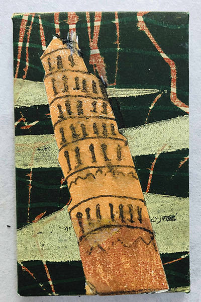 Holzschnitt/Collage von Anneliese Hirschvogl