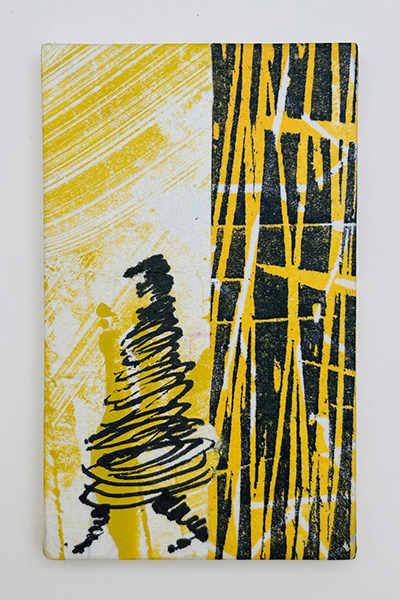 Holzschnitt/Collage von Anneliese Hirschvogl