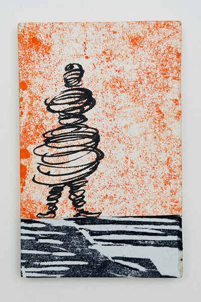 Holzschnitt/Collage von Anneliese Hirschvogel