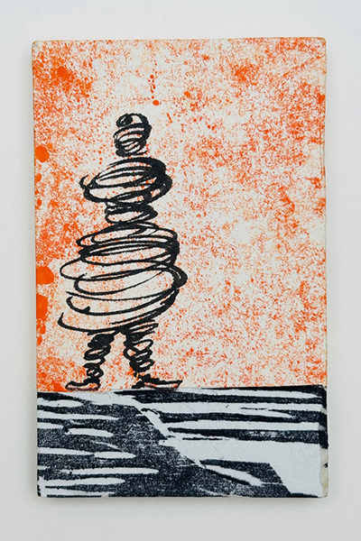 Holzschnitt/Collage von Anneliese Hirschvogel