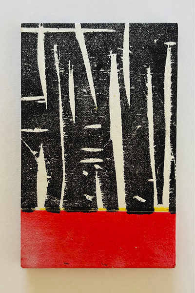 Holzschnitt/Collage von Anneliese Hirschvogl