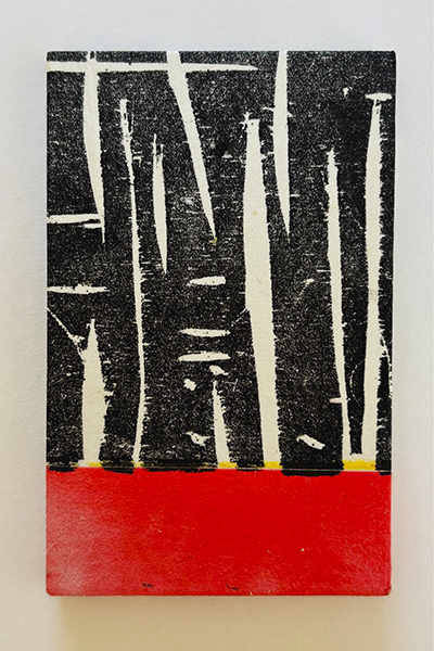 Holzschnitt/Collage von Anneliese Hirschvogl